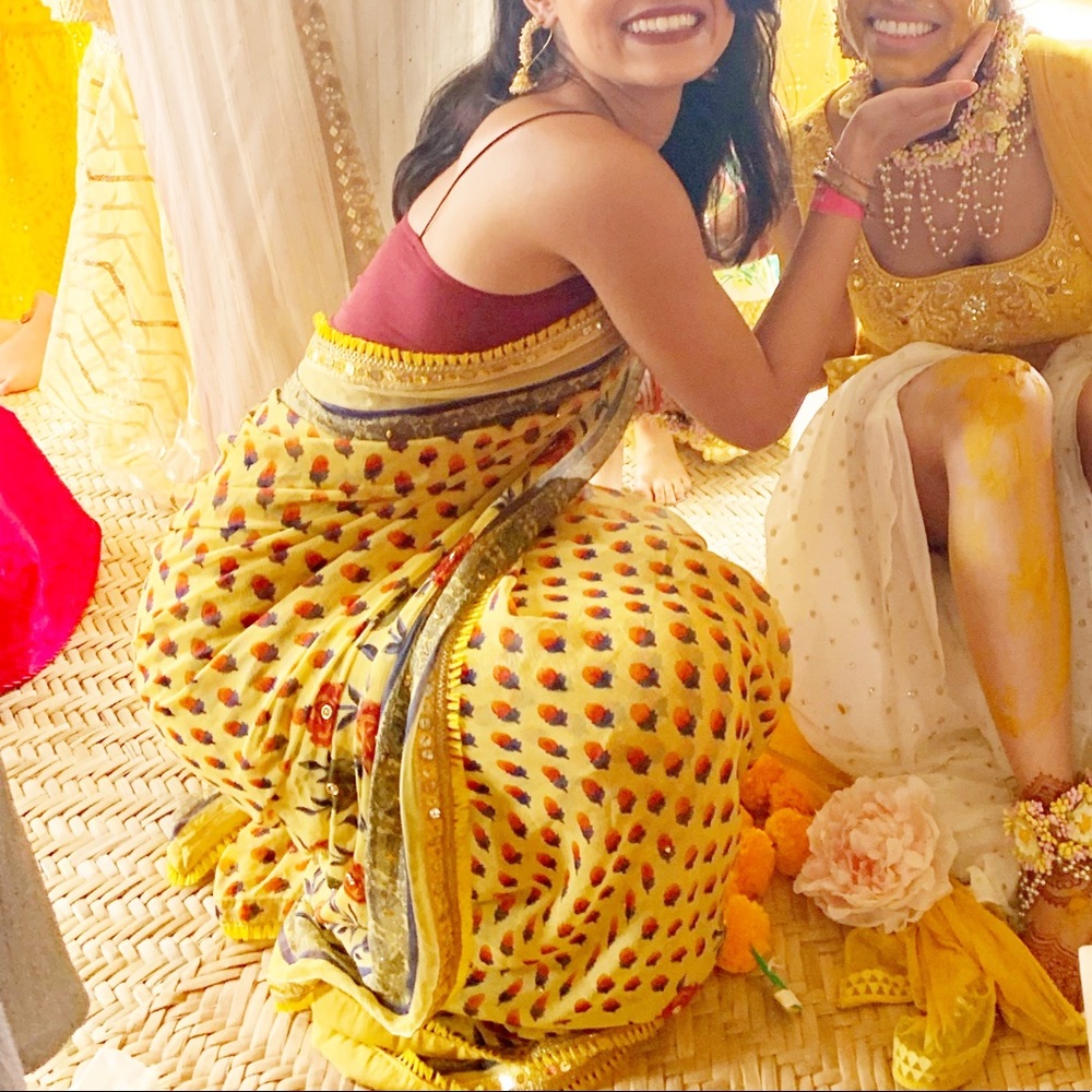 Yellow sari